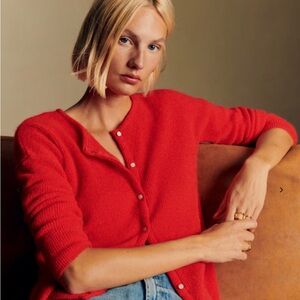 Sezane Gaspard red cardigan size L